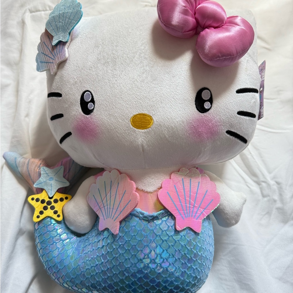 Hello Kitty Plush Mermaid - White, Pink, Blue